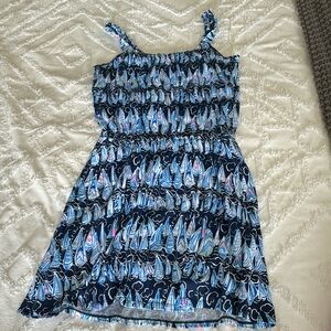LILLY PULITZER Loro Romper SAILS AND STRIPES High Tide Navy size M